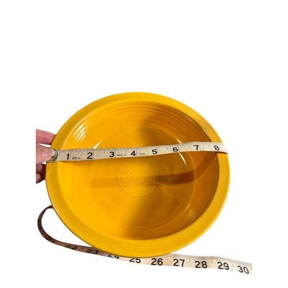 Vintage Fiesta Yellow Ceramic Mixing Bowl 8" Diameter 3" Depth Collectible - Picture 6 of 7